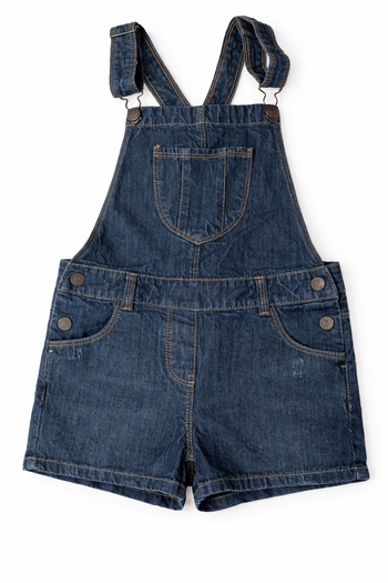 Salopette short en jean, fille, 8 ans.