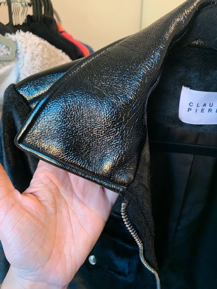 Veste Claudie Pierlot en vinyl et « doudou » taille M - photo numéro 7