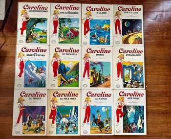 Lot rare de 12 livres anciens vintage Caroline Blancs Hachette Jeunesse grande albums
