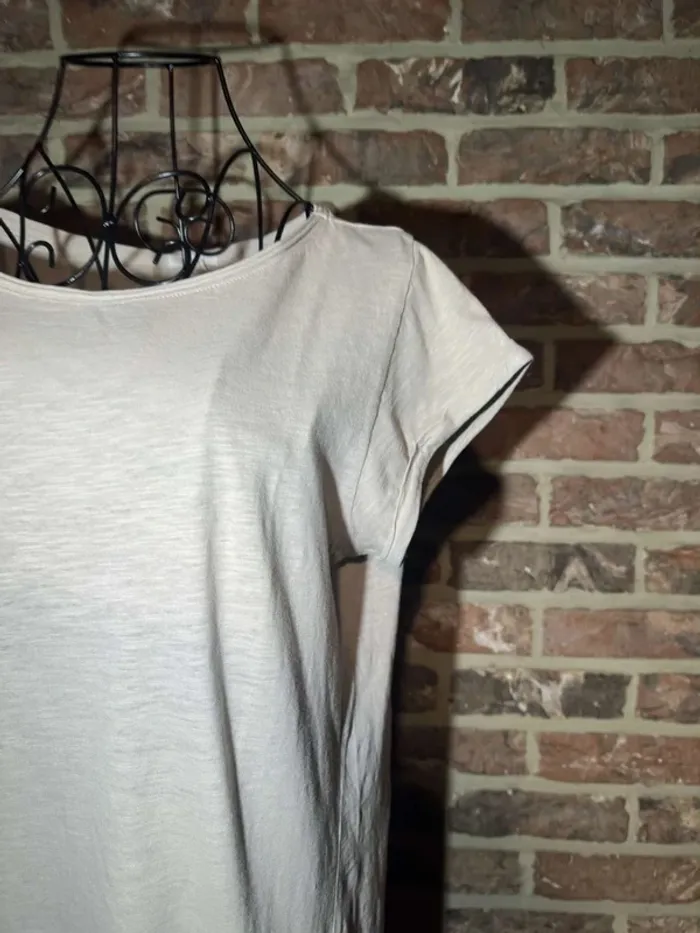T-shirt beige Esprit uni Taille US: M , F : L - photo numéro 7