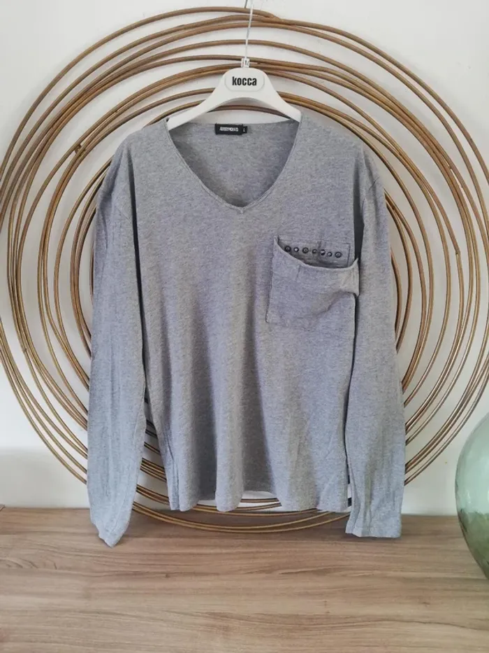Tshirt manches longues gris chiné Antony Morato Taille L - photo numéro 3