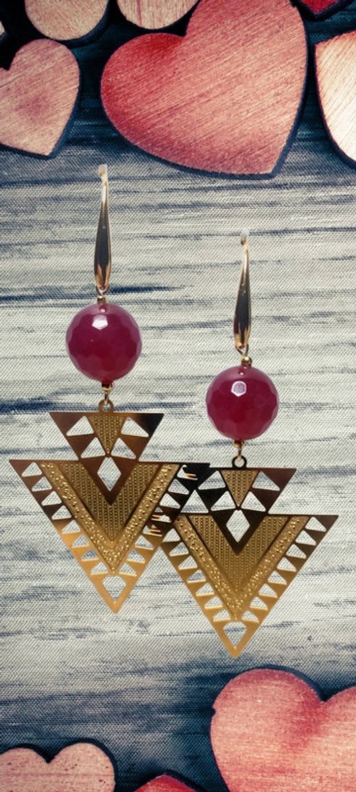 Boucles d'oreilles en Jade Naturelle - photo numéro 3