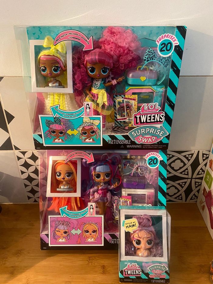 Lot poupées LOL Tweens Cora + Bailey + style my hair