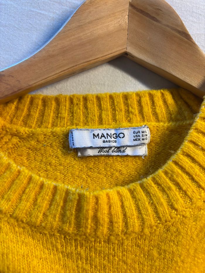 Pull col rond jaune moutarde mango - photo numéro 3