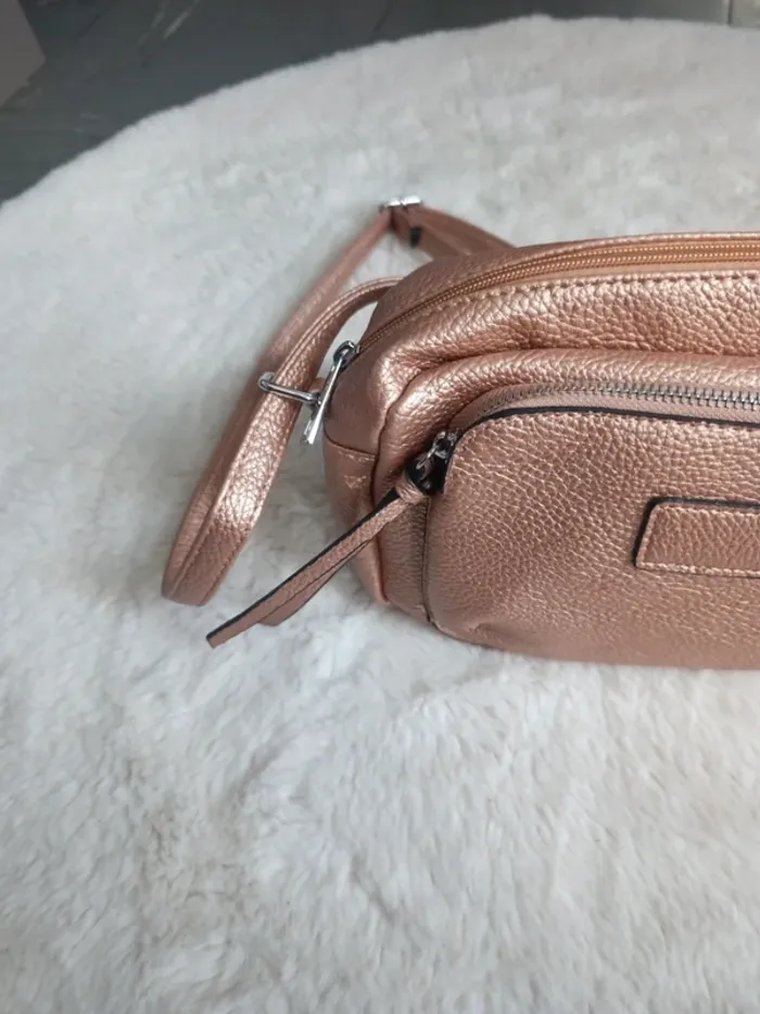 Sac à main bandoulière doré rosé - photo numéro 4