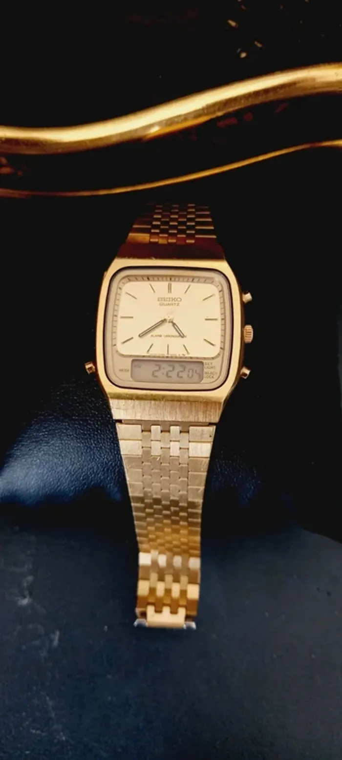 Montre Seiko Vintage - Double Affichage.