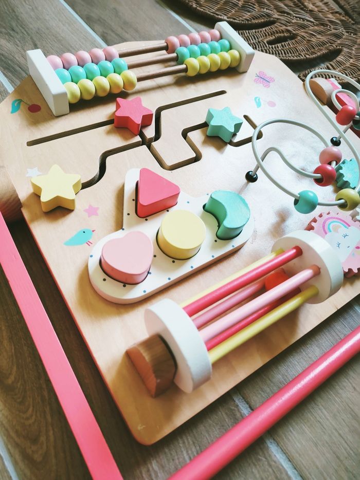 🌞Planche-panneau multi activités busy board en bois marque Vertbaudet - photo numéro 6