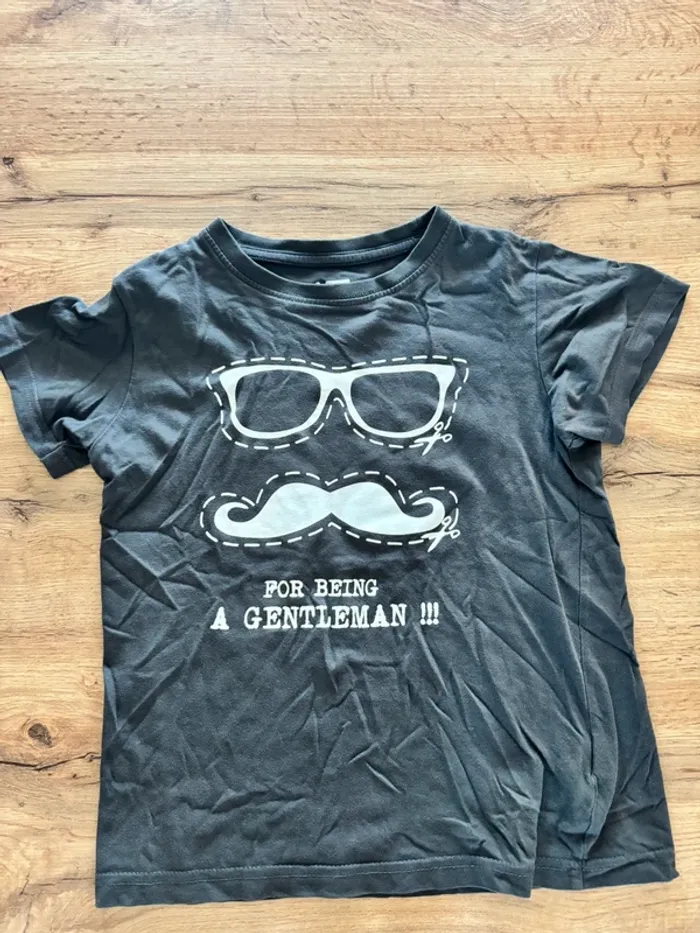 T-shirt garçon 8 ans in extenso gris