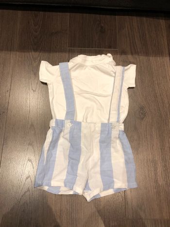 Ensemble 3 mois salopette courte et t-shirt