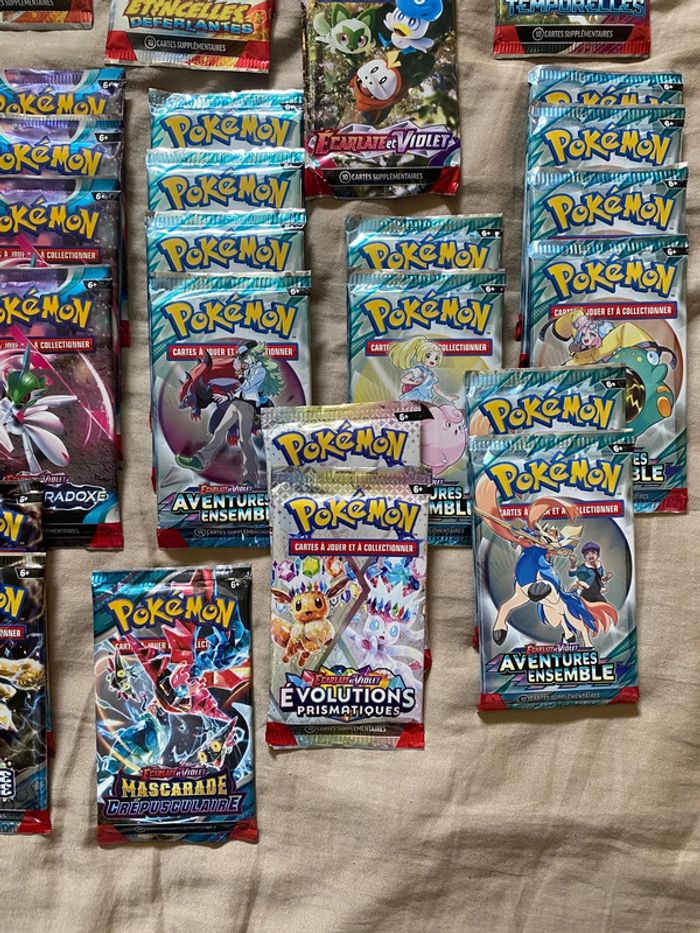 Lot de 33 boosters EV01, EV03, EV04, EV05, EV06, EV07, EV08, EV8.5 et EV09 - photo numéro 3