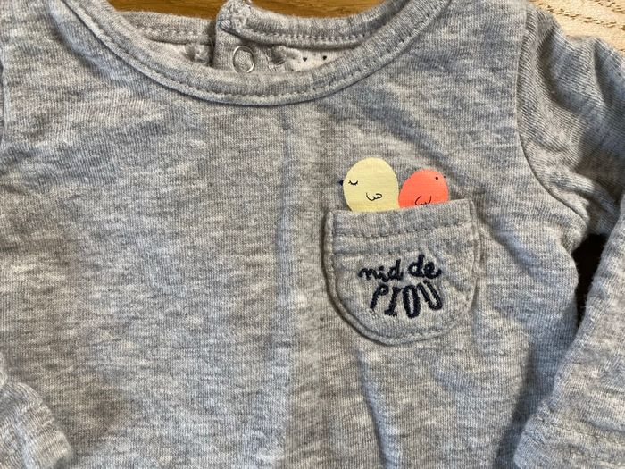 TAO Sweat gris Nid de Piou Taille 1/3 mois - photo numéro 2