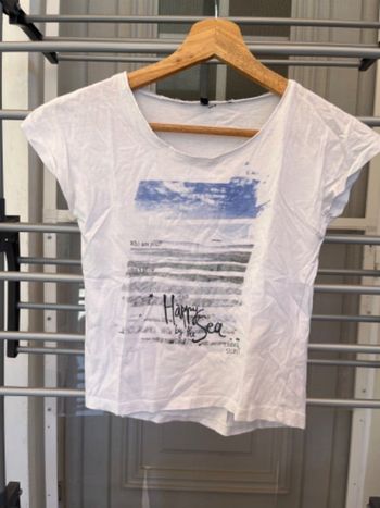 T-shirt blanc bleu gris noir taille 10 ans Liliu Secret