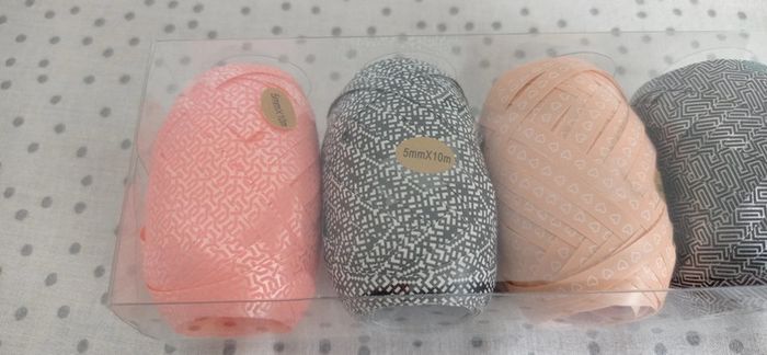Bolduc ruban noir beige et rose - photo numéro 2