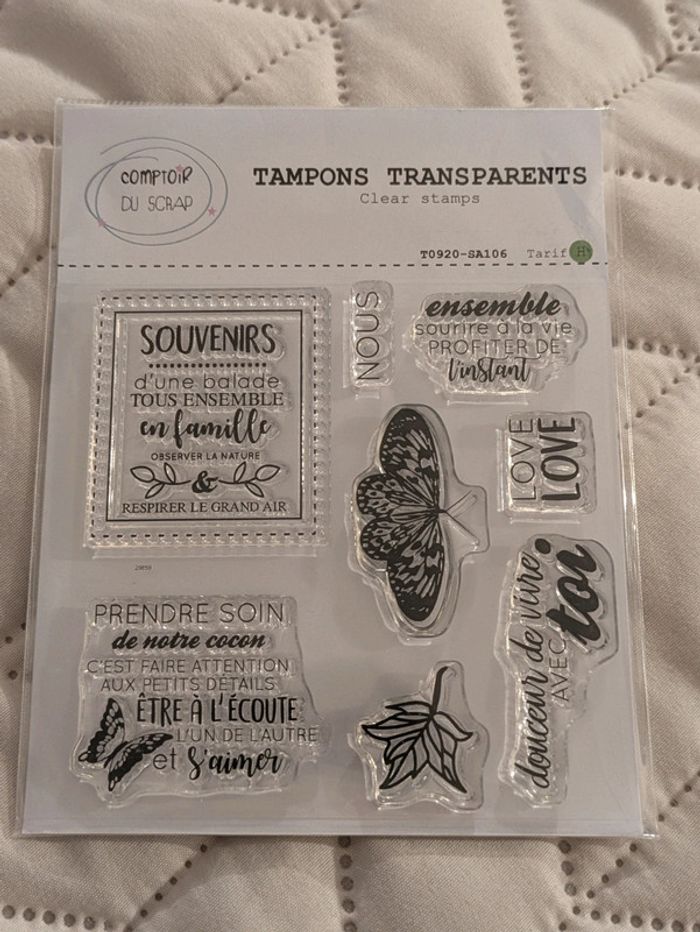 Planche de tampons transparents Comptoir du scrap