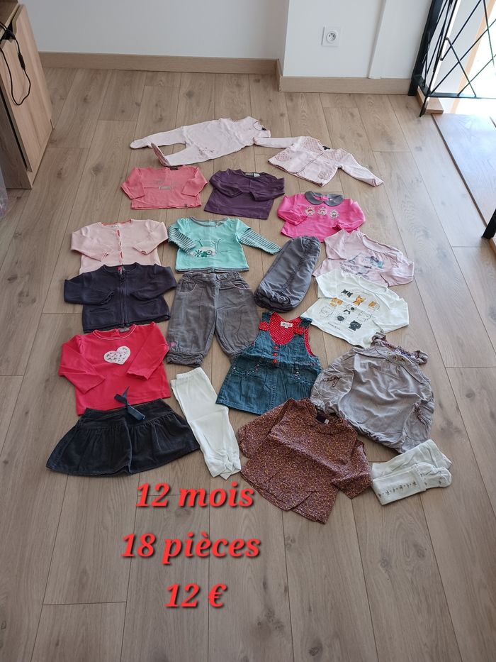 Lot hiver 12 mois 18 pièces