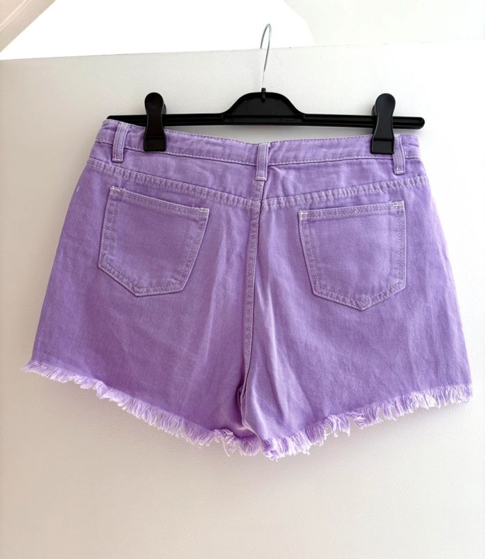 Mini short en jean denim taille haute lila Shein L - photo numéro 3