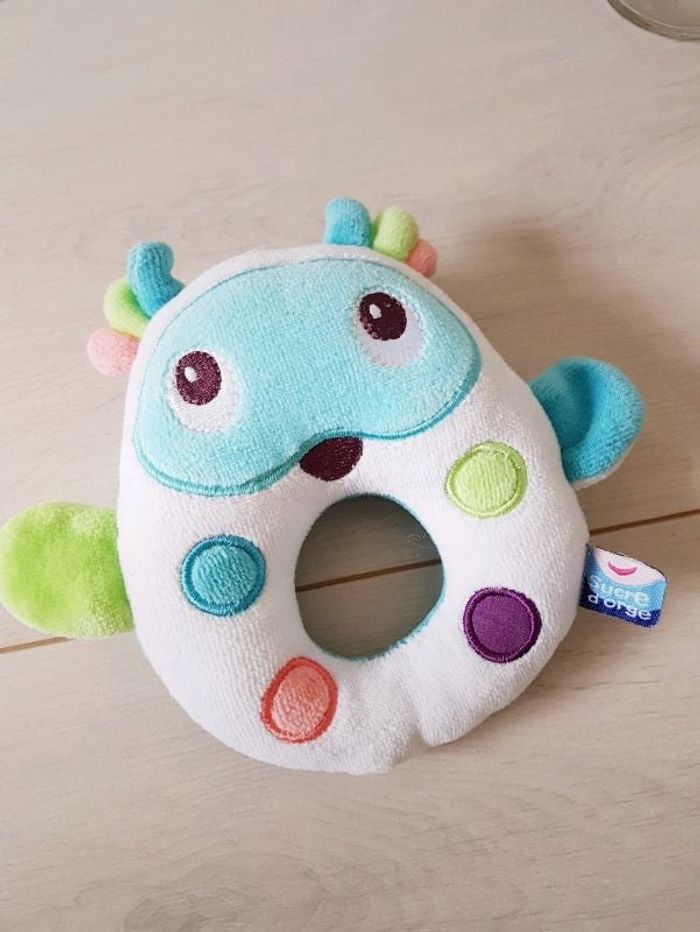 Peluche hochet bébé "Sucre d'Orge"