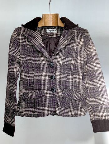 Blazer court à carreaux Bershka – Style preppy vintage