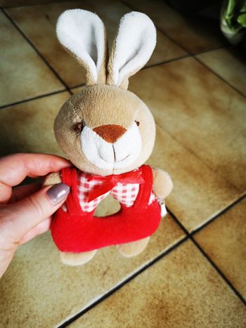 Doudou lapin hochet