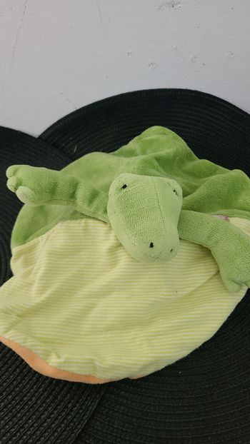 doudou plat double face réversible crocodile renne Les Loupiots MOULIN ROTY