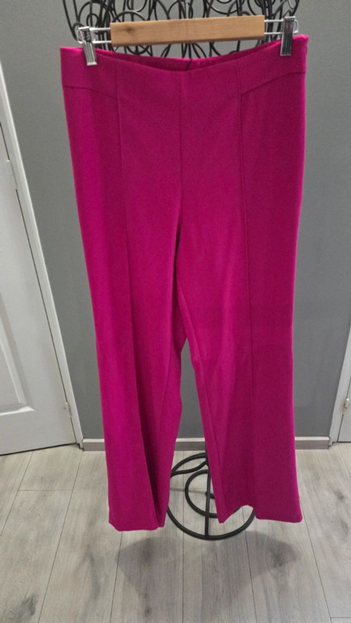 Pantalon large Zara rose fuschia - photo numéro 8