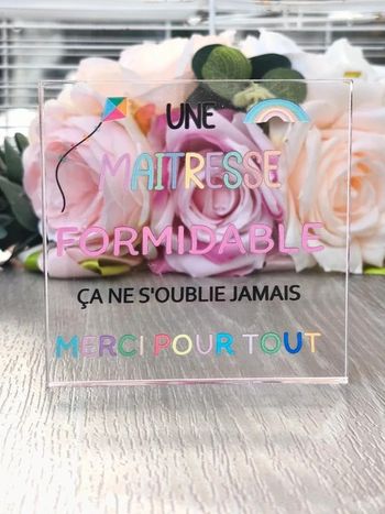 Plaque carrée " Maîtresse "