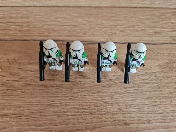 Figurines type lego 4 clones vert star wars - photo numéro 5