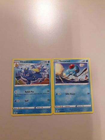 Akwakwak + Tentacool lot de 2 cartes Pokémon neuves