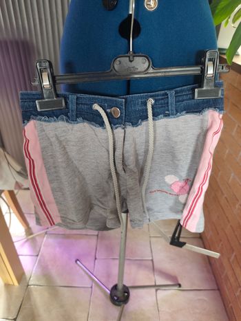 Short fille 12 ans kiss melody gris jean 