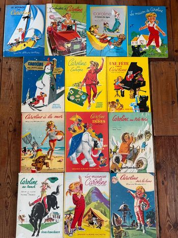 Lot de 13 livres Caroline anciens TBE - Grands albums Hachette Pierre Probst couleurs