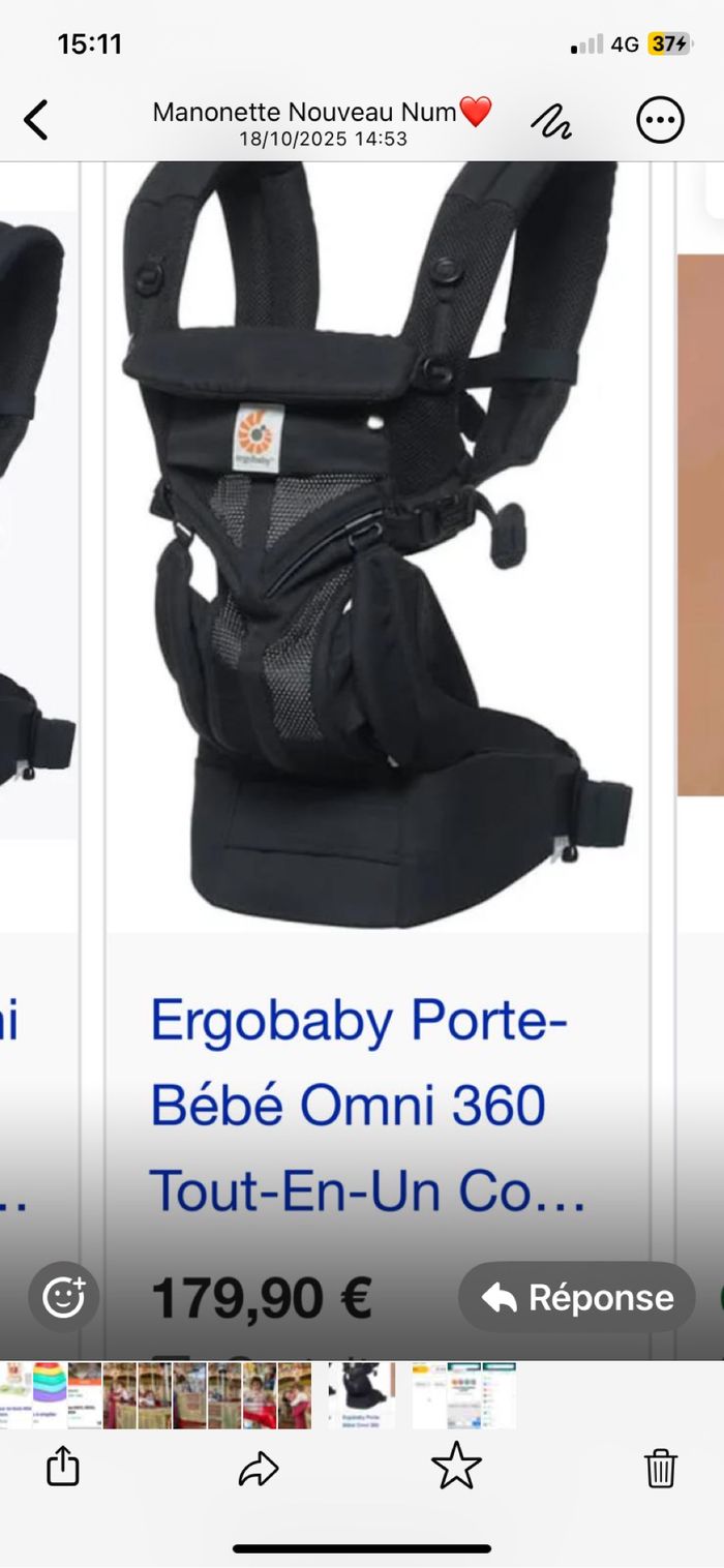 Porte bébé noir ergobaby