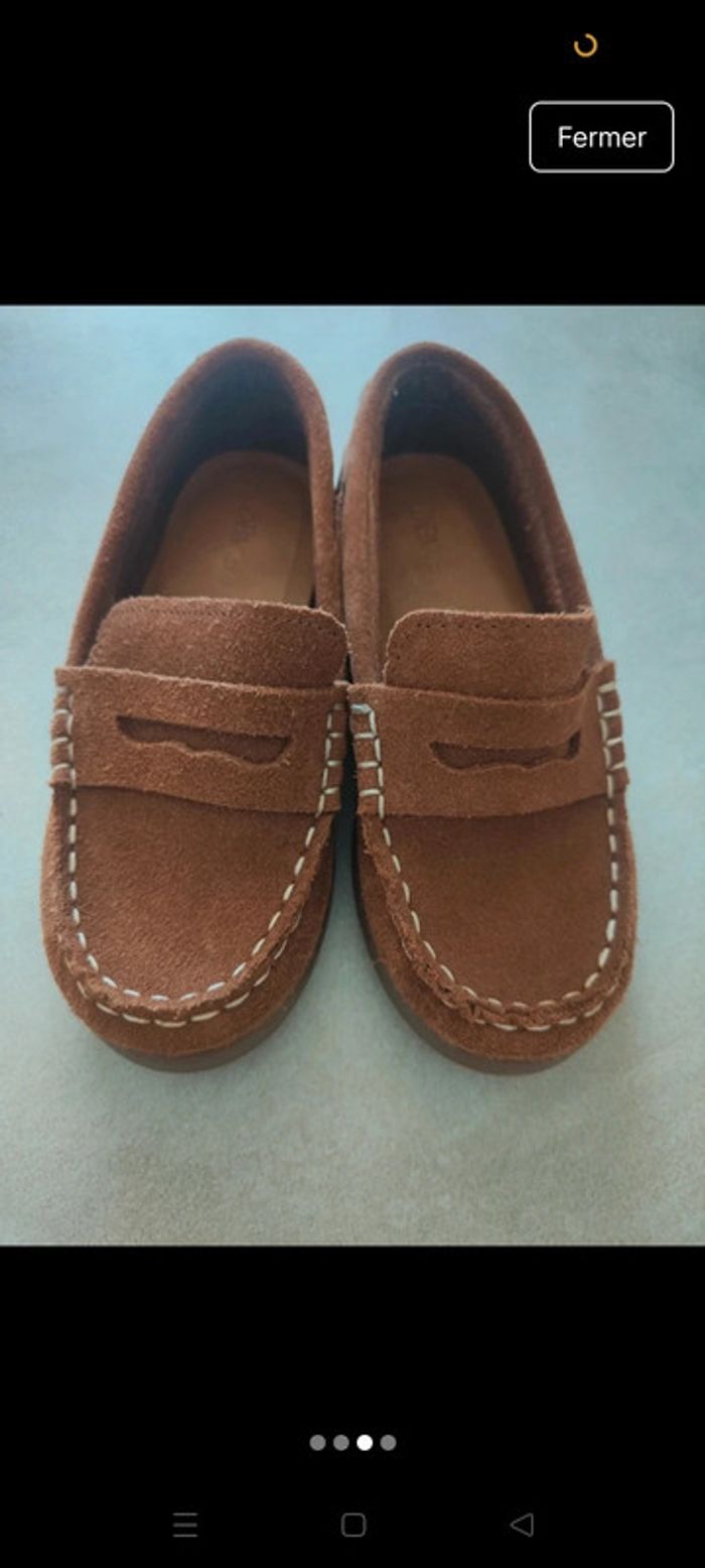 Mocassins bateaux pour enfant Zara daim marron camel 27 - photo numéro 3