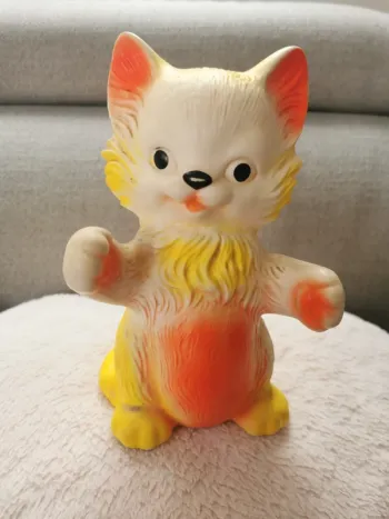 Jeu pouet pouet chat Delacoste vintage made in France 20 cm