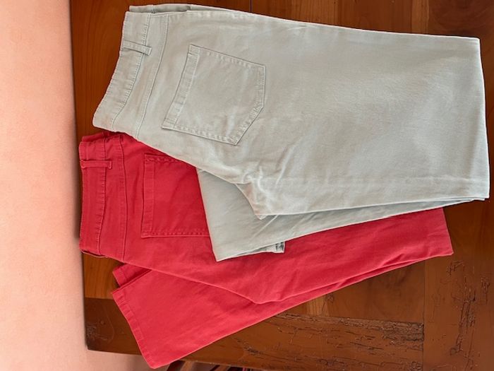 Lot 2 pantalons coupe droite - Taille 38 - Coton