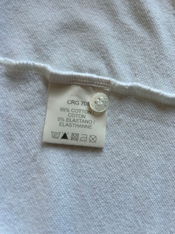 T-shirt polo piqué de coton blanc XXL Courrèges - photo numéro 3