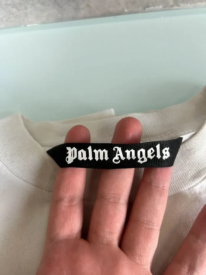 T-shirt Palm Angels blanc/beige/crème - Taille L - photo numéro 5
