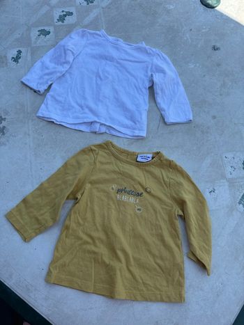 2 t shirt longue manche