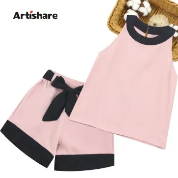 Ensemble fille short blouse 6 ans rose noir