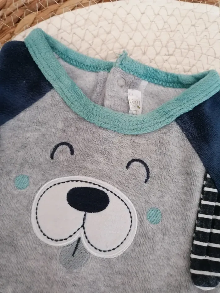 Lot de 5 pyjamas une pièce en velours - 3 mois - photo numéro 7