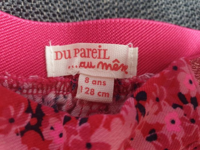Pantalon fin été fille 8 ans rose fleurs DPAM - photo numéro 2
