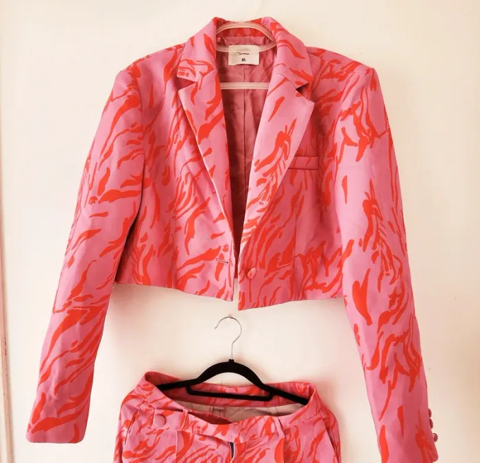 Tailleur femme – Veste courte XL + pantalon assorti – Taille L - photo numéro 2