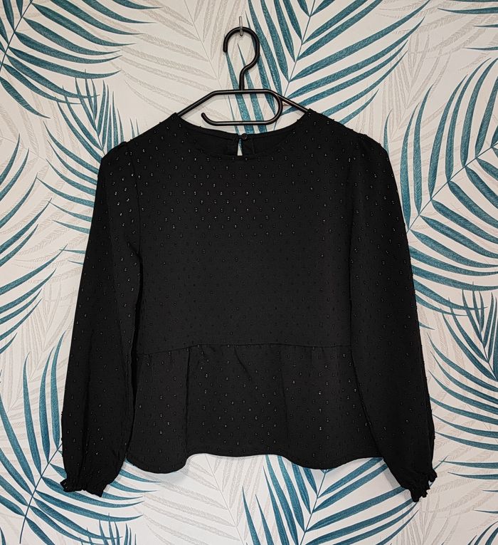 🌸 Blouse brillante - Noir - Kiabi - 10 ans - Neuve 🌸