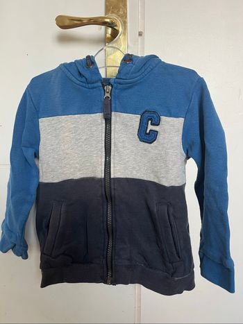 Gilet Vertbaudet bleu gris marine