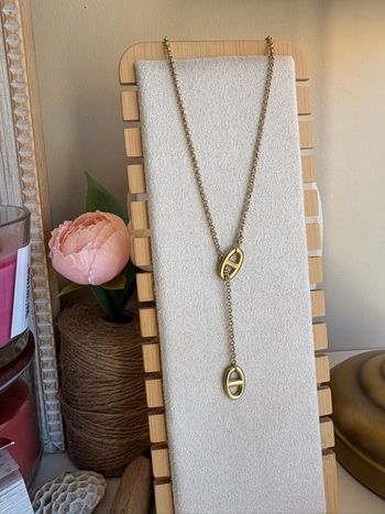 Collier maille marine coulissant doré acier inoxydable réglable 