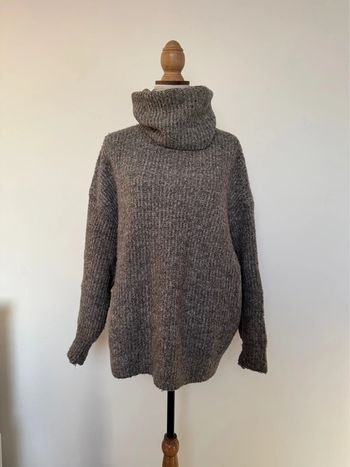 Pull gris Zara maille col roulé sweater maglione suéter trui Sweat-shirt haut sweat t-shirt manches