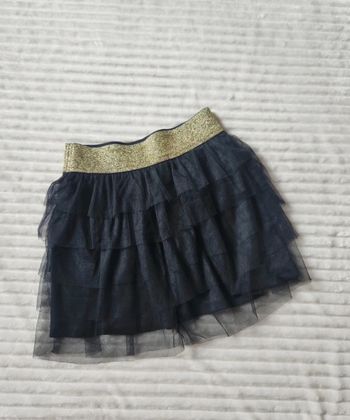 Jupe noire en tulle JCL – Taille S – Ceinture dorée