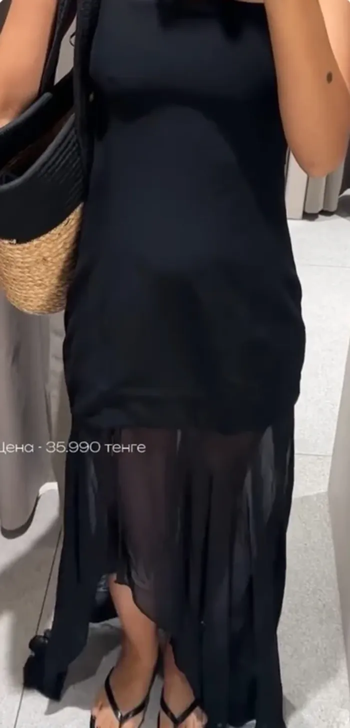 Belle robe noire, longue taille XL, Zara - photo numéro 9