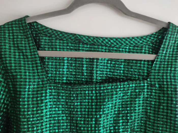 Superbe blouse vintage verte métallisée - Drop vert 🌵🍀 - photo numéro 7