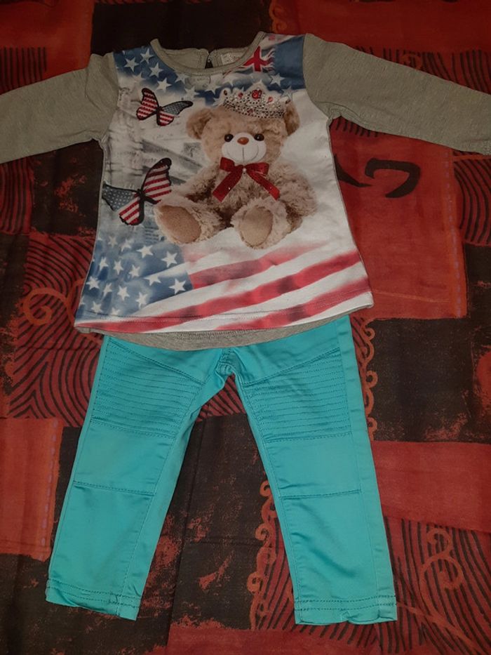 Jean bleu + joli pull 18 mois