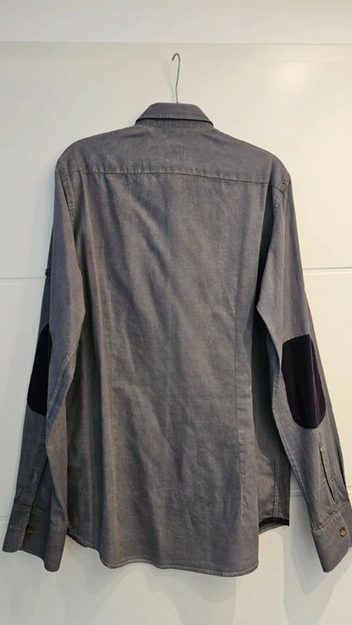 Chemise homme, gris coudes violet, taille M, Salsa Jeans - photo numéro 3